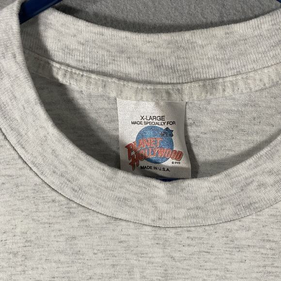 Planet Hollywood Las Vegas Gray Graphic T Shirt Size XL USA Made Vintage Y2K - Picture 3 of 6